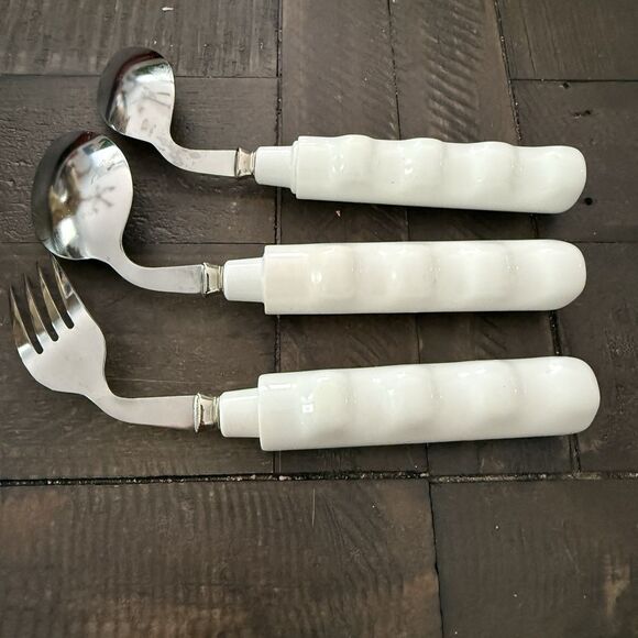 Adaptive Utensils 3 Piece Kitchen Set Weighted Non-Slip Handles Hand Tremors - Picture 3 of 3